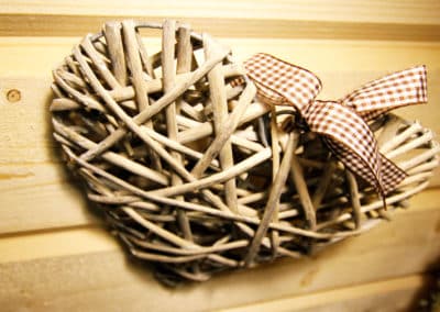 décoration des chalets individuels de notre camp à Älgbäck en Laponie suédoise