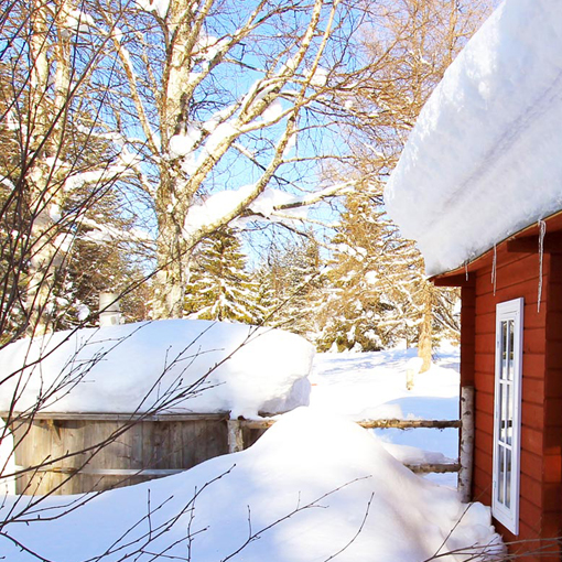 Une maison du camp d'Älgbäck, lieu central de vos meilleures vacances en Laponie